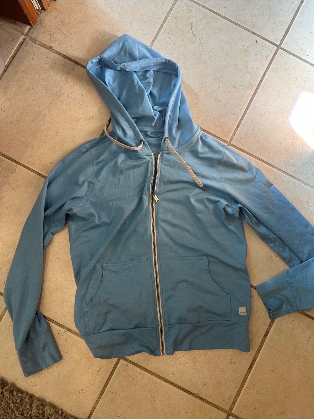 Vuori light blue zip hoodie
